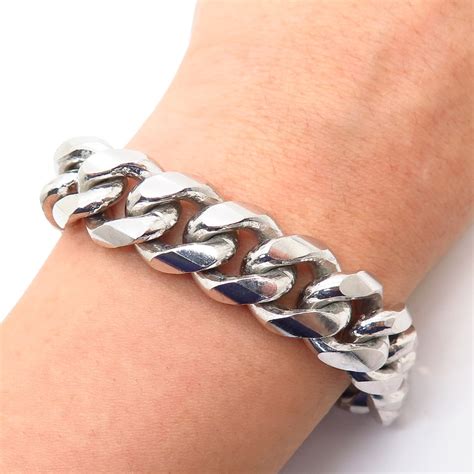 sterling silver chunky chain bracelet